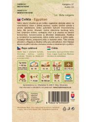 Zadn� strana obalu osiva cvikly Egyptian s popisom a pokynmi na pestovanie.