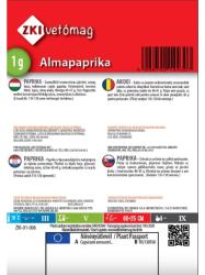 Zadn� strana obalu papriky Almapaprika s popisom a pokynmi na pestovanie.