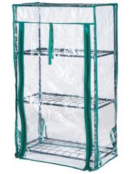 Zatiahnut� trojpolicov� miniparenisko s f�liou so zelen�mi spojmi.