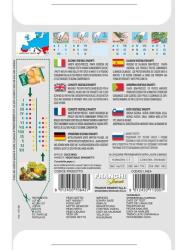 Zadn� strana papierov�ho obalu osiva s popisom a pokynmi na pestovanie.