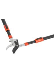 Oran�ovo�ierne z�hradn� teleskopick� obojru�n� no�nice s roztvorenou �epe�ou.